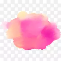 水彩画png图片染色纹理图像水彩PNG粉红色