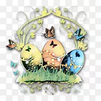 复活节彩蛋夹艺术比桑卡插画
