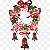 圣诞树花环，圣诞日，圣诞装饰品，剪贴画-PNG古圣诞钟声