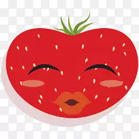 番茄草莓夹艺术插画食品