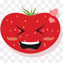 番茄草莓夹艺术插画心