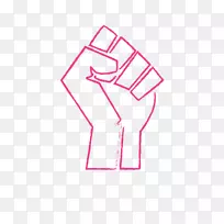 举起拳头手指标志-黑色力量符号PNG举起拳头
