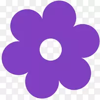 剪贴画，开放部分，无花内容，花瓣-紫色花PNG图标