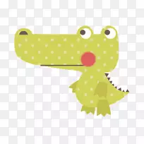 鳄鱼夹艺术鳄鱼卡通插图-鳄鱼宝宝PNG可爱