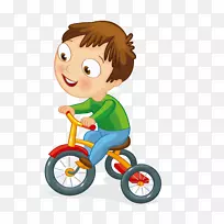 剪贴画自行车机动三轮车儿童骑自行车男孩