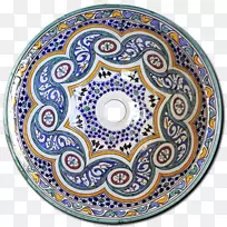 陶瓷水槽摩洛哥阿拉尔瓷砖手绘河马