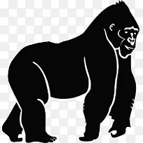 大猩猩图形剪贴画插图-大猩猩卡通
