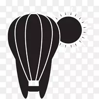 图形插图徽标免费热气球卡通坐热气球复活节兔子