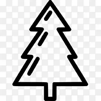 圣诞树圣诞节圣诞老人可伸缩图形冷杉树轮廓PNG圣诞节