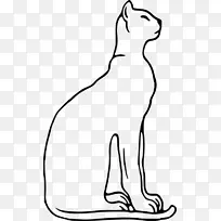 埃及猫科暹罗猫野猫泰国猫画PNG绘图线
