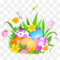 寻蛋复活节彩蛋花设计复活节兔子