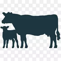 安格斯牛威尔士黑牛荷斯坦弗里西亚牛小牛剪贴画-小牛图