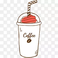 咖啡厅冰咖啡图形插图
