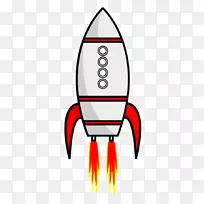 图形火箭航天器卡通插图.火焰绘图PNG火箭