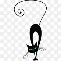 黑猫剪贴画图形暹罗猫轮廓-黑猫纹身