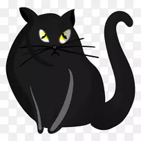 黑猫孟买猫png图片插图国内短发猫头png载体
