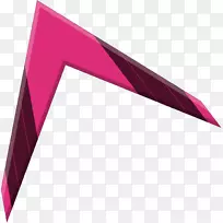 三角形产品设计粉红色m字体