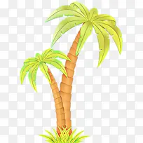 棕榈树 卡通 剪影