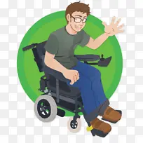 轮椅 坐姿 卡通