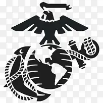 鹰形地球仪和锚 贴花 美国海军陆战队