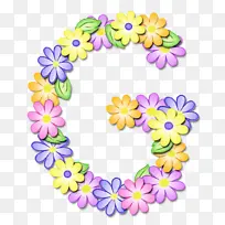 字母 花卉设计 花卉