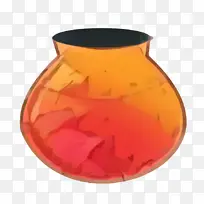 花瓶 橙色 手工艺品