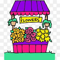 花卉 送花 卡通