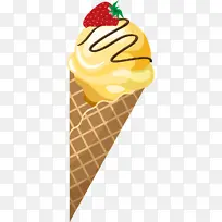 冰淇淋 冰淇淋筒 华夫饼