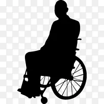 残疾 轮廓 轮椅