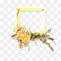 花卉设计 相框 黄色