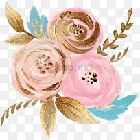 水彩画 玫瑰 花卉设计