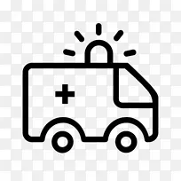 绘画 救护车 剪影