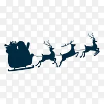 驯鹿 圣诞老人 雪橇