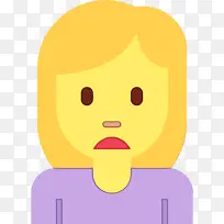 表情符号 女人 皱眉