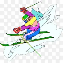 滑雪 滑雪杆 动画