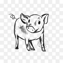 猪 牛 线条艺术