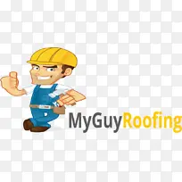 卡通 屋顶工 建筑工人