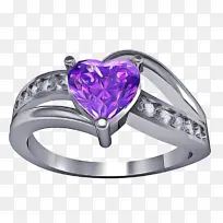 紫水晶 戒指 银