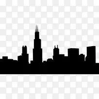芝加哥天际线 芝加哥 绘画