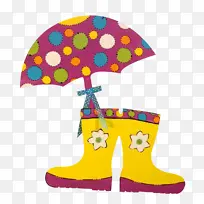 惠灵顿靴子 雨伞 靴子