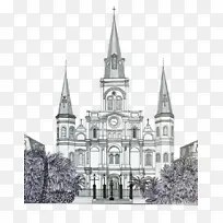圣路易斯大教堂 绘画 教堂