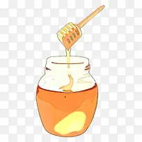 卡通 蜂巢 橙汁