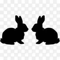 复活节兔子 兔子 剪影