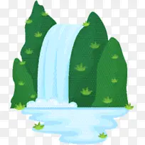 绿色 水道 瀑布