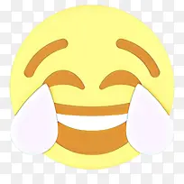 卡通 脸上带着喜悦的泪水表情符号 表情符号