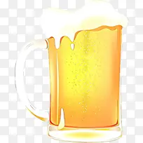 卡通 橙汁饮料 啤酒杯