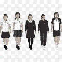 校服 服装 黑白