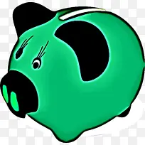 绿色 鼻子 小猪存钱罐