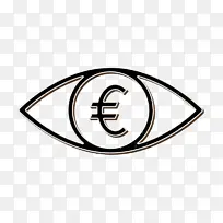 货币图标 欧元图标 眼睛图标