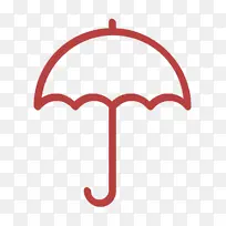 雨伞图标 基本设置图标 红色
